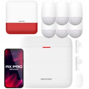 Zestaw alarmowy bezprzewodowy AX PRO, 6x czujka ruchu PIR, syrena, WiFi/3G - Hikvision